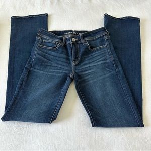 NWOT American Eagle Kick Boot Jeans Women’s Sz 6 X-Long Dark Wash Super Stretch